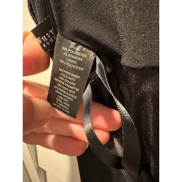 White House | Black Market Drape V Neck Dress With Ruching and Buttons Size 2 - Picture 5 of 5